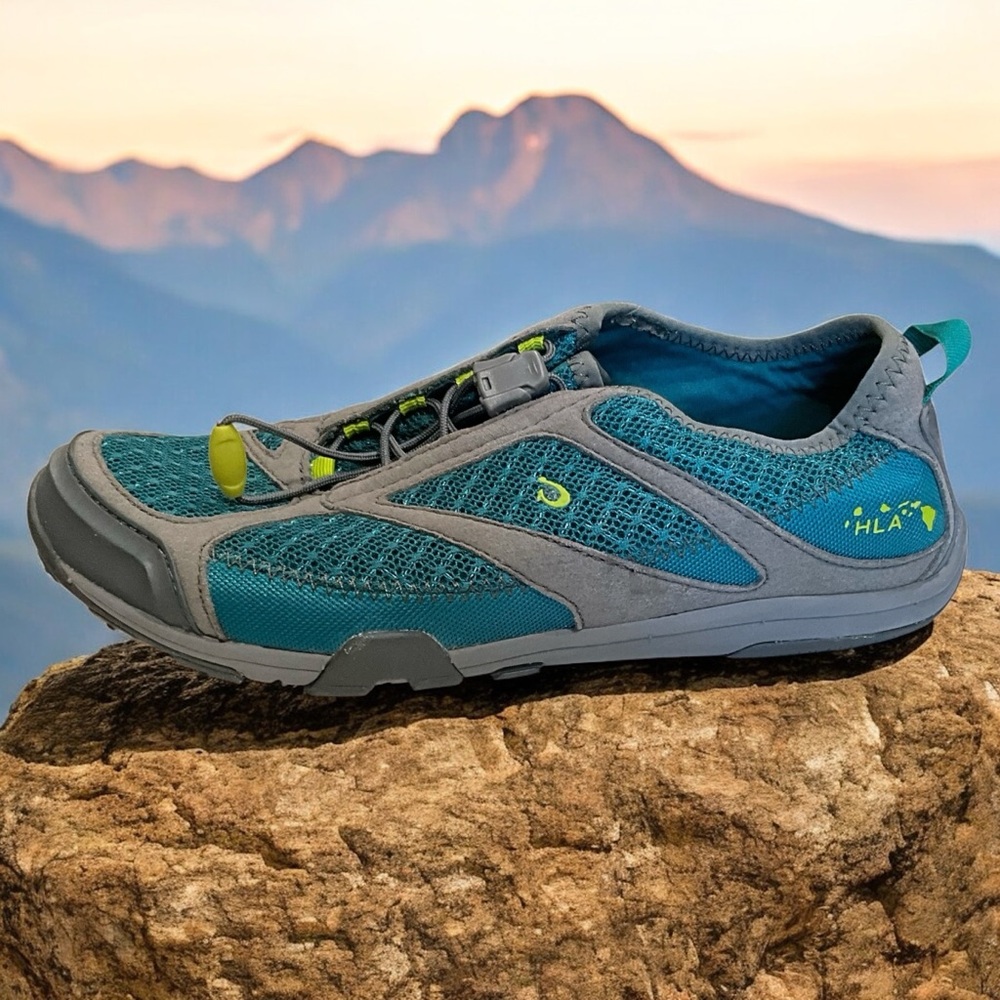 Olukai Women's Size 8 Eleu Trainer Hiking Water Shoes Single Pull Lace Gray Teal - Picture 11 of 11